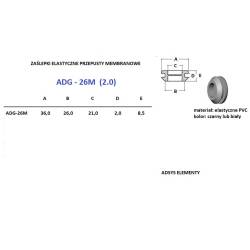 ADG-26M (2.0) WHITE, Zaślepka membranowa biała otwór montażowy 26 mm, grubość blachy 2 mm