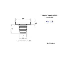 ARP- 2.4 Odbojniki gumowe wciskane miniaturowe, otwór montażowy 2,4mm, Łeb 4 x 1 mm,  Opak. / 100 szt.