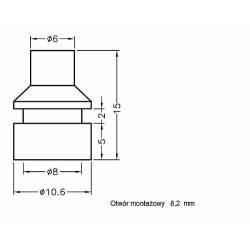 ARP-8(2.0),Odbojniki/Nóżki gumowe, wciskane 10x5mm,Otw.8mm,100szt.