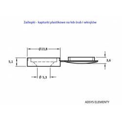 ASC-M 4 (F) BLUE,Zaślepki kapturki plastikowe do śrub M4, Niebieskie,Opak.500szt