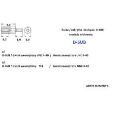 D-SUB / UNC 4-40 / UNC 4-40  Śruba / Nakrętka do złącza D-SUB Gwint wewnętrzny UNC 4-40,  Gwint zewnętrzny UNC 4-40